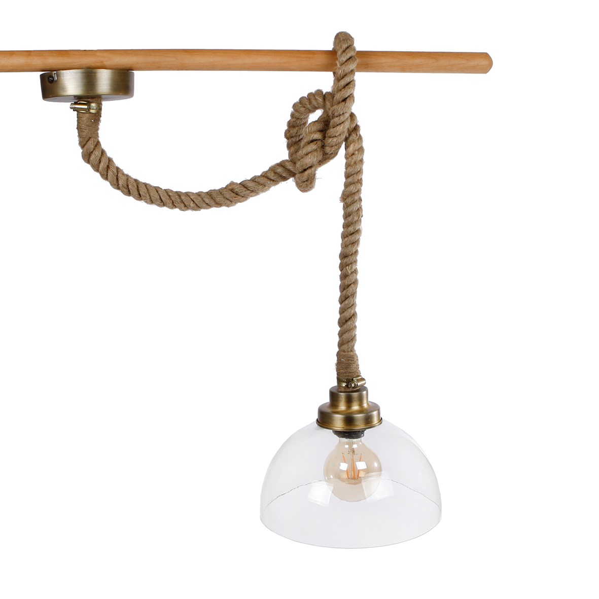 pot uitstulping maandag Hanglamp touw met glazen kap – Mahieu Wonen