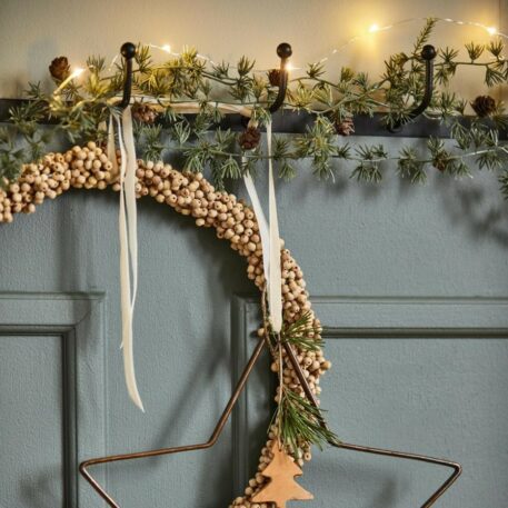 blauwe ceder kunst guirlande met denneappeltjes 180 cm ib-laursen cedar garland with cones 180 cm1