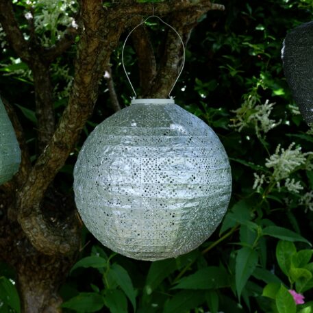 lumiz solar lampion round 30 lace silver1