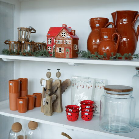 engel naturel hout 2 maten kannen rustique kersthuisjes glazen potten ster waxinelichtjes alles ib-laursen