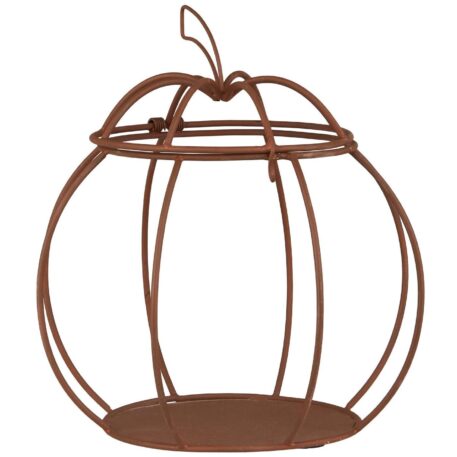 deco pompoen antiek bruin metaal hoog 20 cm diameter 19.5 cm ib-laursen pumpkin antique brown can be opened in top