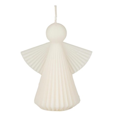 engel kaars wit met groeven hoog 10 cm breed 8.3 cm diep 5.5 cm 7 branduren ib-laursen angel candle grooved white paraffin1