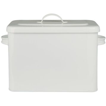 bewaarblik wit metaal met deksel en grepen hoog 20 cm breed 28 cm diep 13 cm ib-laursen box with lid white