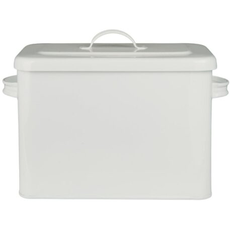 bewaarblik wit metaal met deksel en grepen hoog 20 cm breed 28 cm diep 13 cm ib-laursen box with lid white