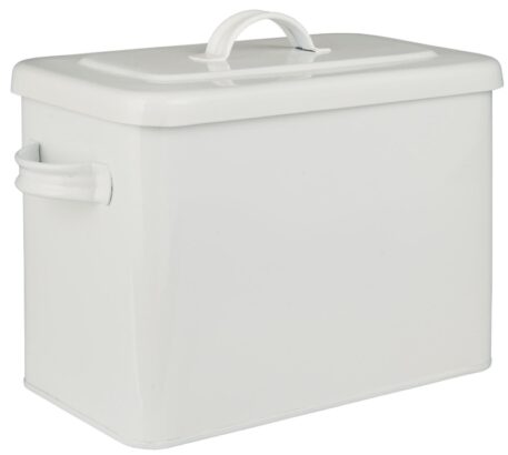 bewaarblik wit metaal met deksel en grepen hoog 20 cm breed 28 cm diep 13 cm ib-laursen box with lid white1