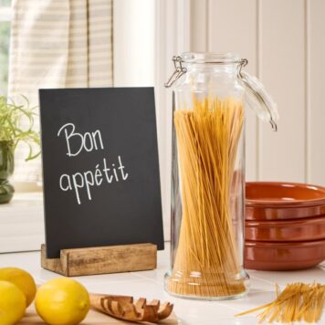 glazen voorraad pot spagetti pasta 2.4 liter hoog 35 cm diameter 12 cm ib-laursen pasta glass with patent lid 2.4 liter