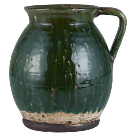 kan rustiek groen hoog 20 cm diameter 17.5 cm ib-laursen vase with handle rustic green avignon