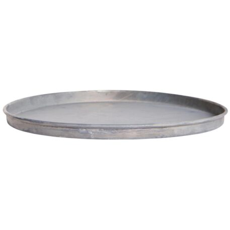 plateau antiek grijs metaal met opstaande rand diameter 22 cm hoog 1.3 cm ib-laursen candle tray with edge