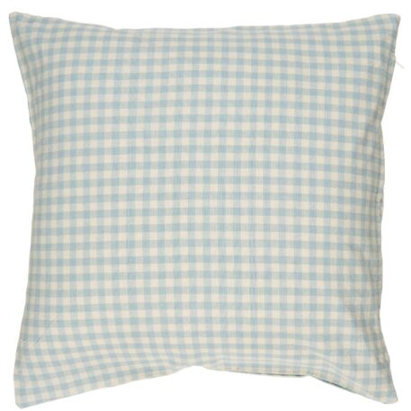 ib-laursen kussenhoes naturel met licht blauwe ruit 50 x 50 cm katoen cushion cover viggo light blue with small natural checks