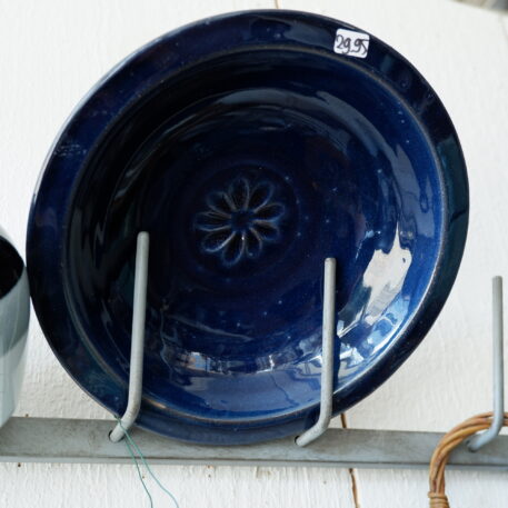 schaal rustiek donker blauw craquele diameter 22 cm hoog 5 cm ib-laursen bowl 4 assorti with flower rustic